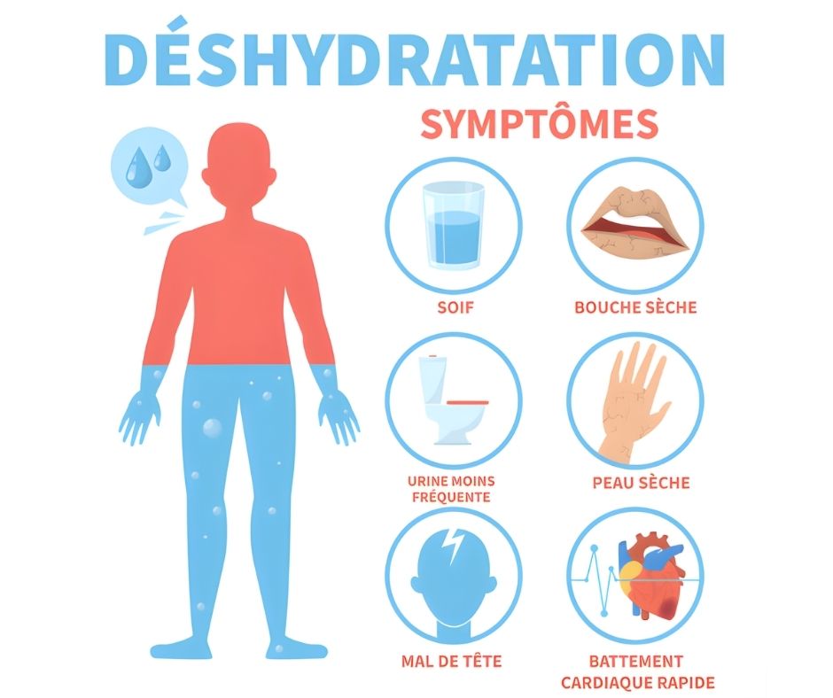Déshydratation - signes 