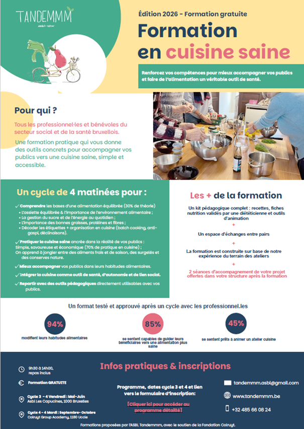 Formation Tandemmm asbl cuisine saine